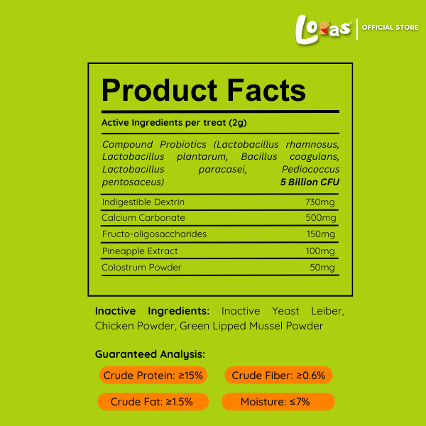 LORAS PAWBIOTICS - 5 Billion CFU – Dog Probiotics for Gut Health & Digestion– All Breeds | 1Box