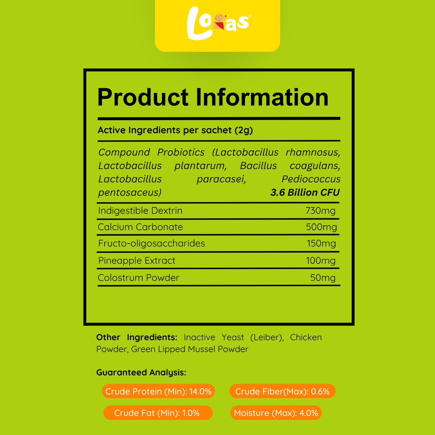 LORAS Pawbiotics Dog Probiotic Supplement | Spore-Forming, Heat & Acid Resistant Strains | 1 Box (Starter Trial)