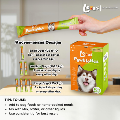 LORAS PAWBIOTICS - 5 Billion CFU – Dog Probiotics for Gut Health & Digestion– All Breeds | 1Box